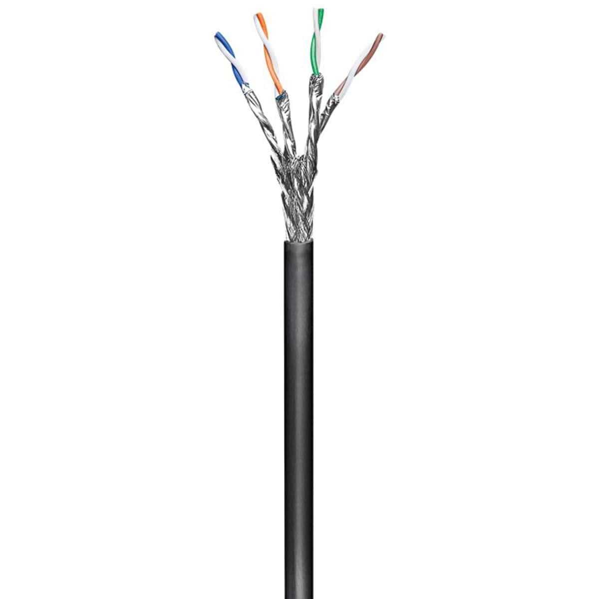 Goobay Outdoor Netzwerkkabel CAT 6 (S/FTP PiMF UV-beständig Schwarz 100m) von Goobay