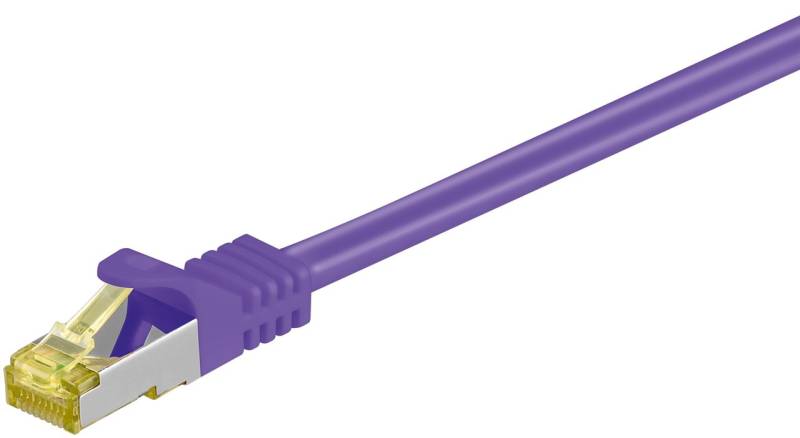 Goobay RJ45 Patchkabel CAT 6A S/FTP (PiMF), 500 MHz mit CAT 7 Rohkabel, Violett von Goobay