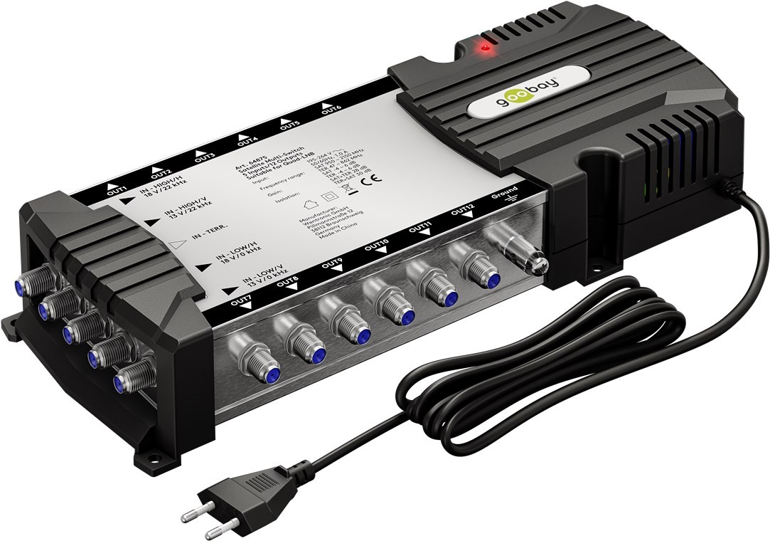 Goobay Sat-Multischalter 5 Eingänge/12 Ausgänge - Verteiler für max. 12 Teilnehmer von einem Satelliten Goobay Sat-Multischalter 5 Eingänge/12 Ausgänge - Verteiler für max. 12 Teilnehmer von einem Satelliten von Goobay