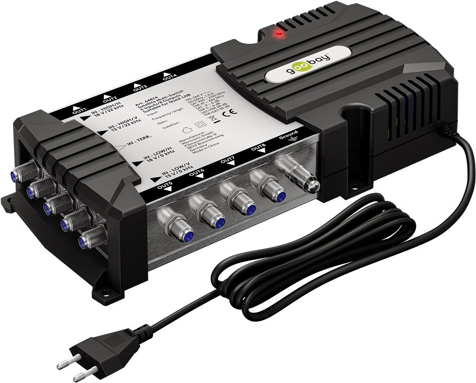 Goobay Sat-Multischalter 5 Eingänge/8 Ausgänge - Verteiler für max. 8 Teilnehmer von einem Satelliten Goobay Sat-Multischalter 5 Eingänge/8 Ausgänge - Verteiler für max. 8 Teilnehmer von einem Satelliten von Goobay