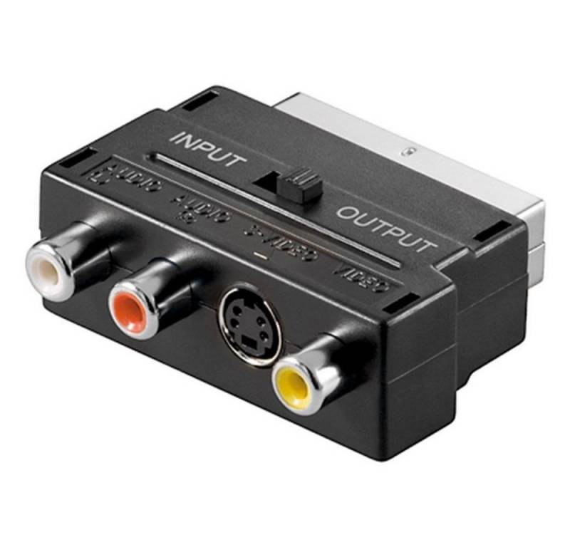 Goobay Scart-Adapter mit IN/OUT Umschalter, S-Video Audio- & Video-Kabel von Goobay