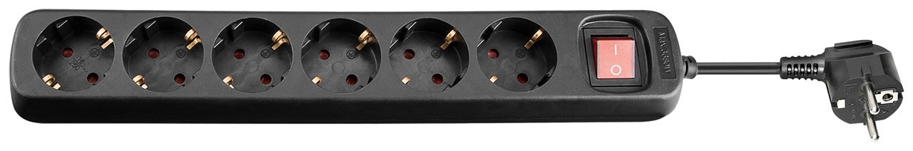 Goobay Steckdosenleiste 6-fach mit Schalter, 1,5 m, schwarz - 6x Schutzkontaktbuchse Goobay Steckdosenleiste 6-fach mit Schalter, 1,5 m, schwarz - 6x Schutzkontaktbuchse von Goobay