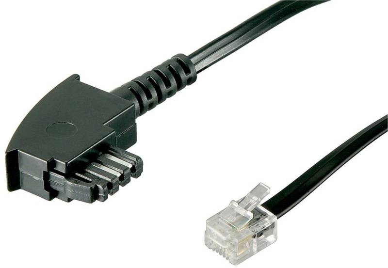 Goobay TAE Anschluß-Kabel (TAE-F Stecker auf Westernstecker), Schwarz, 6m Audio- & Video-Kabel von Goobay