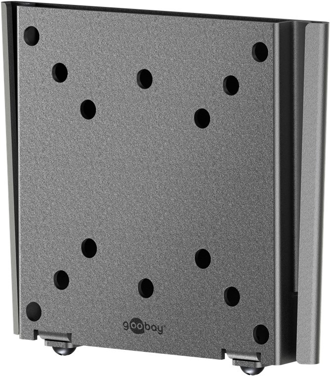 Goobay TV-Wandhalterung Caravan FIXED (S), schwarz - Halterung für Fernseher von 13 bis 27 Zoll (33 – 69 cm), max. 30 kg, ultraflaches Design mit nur 15 mm Wandabstand von Goobay