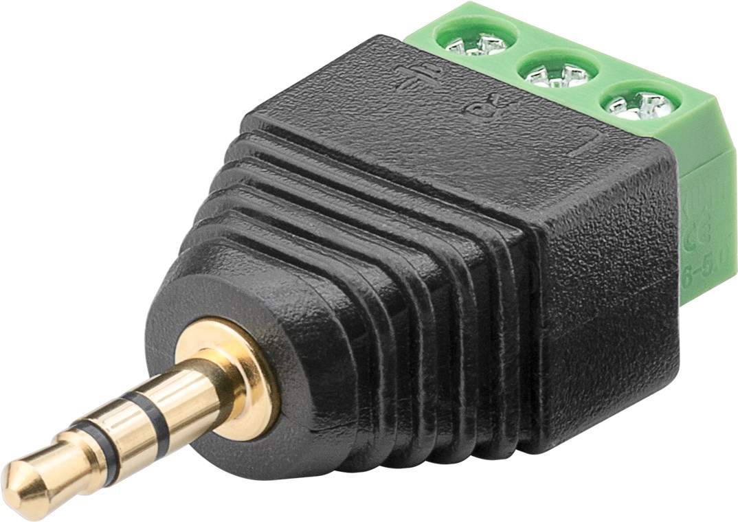 Goobay Terminal Block 3-pin > Klinke 3,5 mm Stecker (3-Pin, stereo) - Schraubbefestigung von Goobay