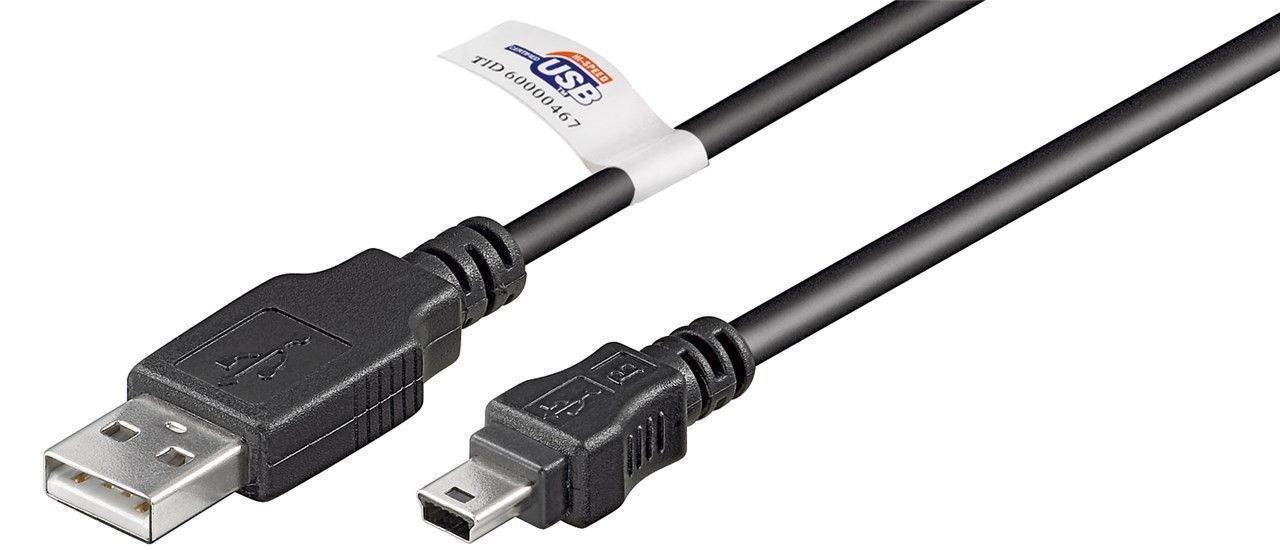 Goobay USB 2.0 Hi-Speed Kabel USB A auf Mini USB 1,8m [USB 2.0-Stecker (Typ A) > USB 2.0-Mini-Stecker (Typ B, 5-Pin)] von Goobay