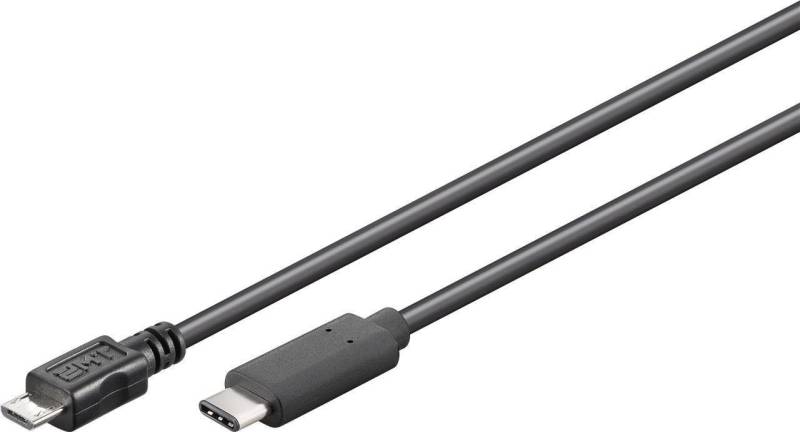 Goobay USB 2.0 Kabel, C Stecker  Micro-B 2.0 Stecker, schwarz - Länge: 0,20m USB-Kabel, (20 cm) von Goobay