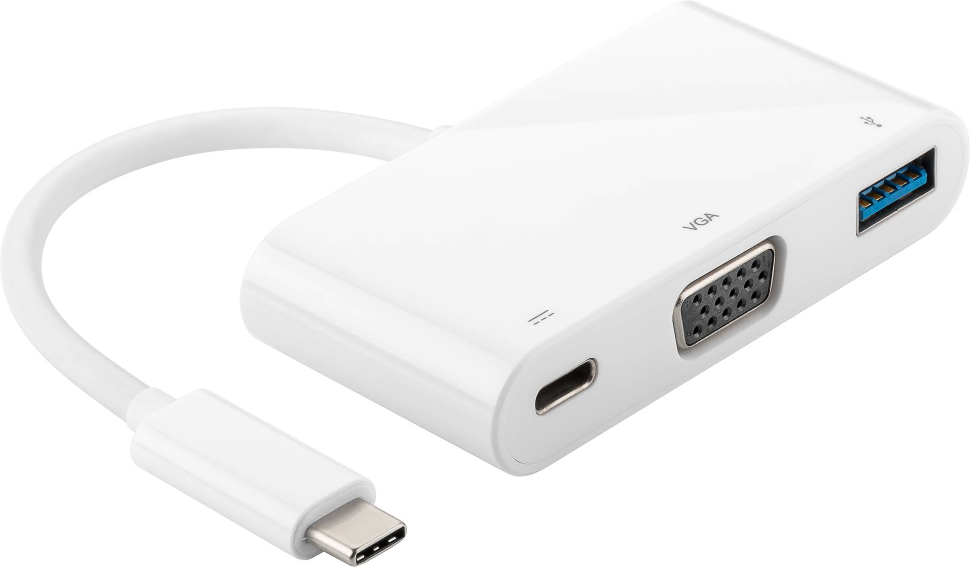 Goobay USB 3.1 Adapter VGA/USB-A 3.0/ USB-C, 0.15m,weiß von Goobay