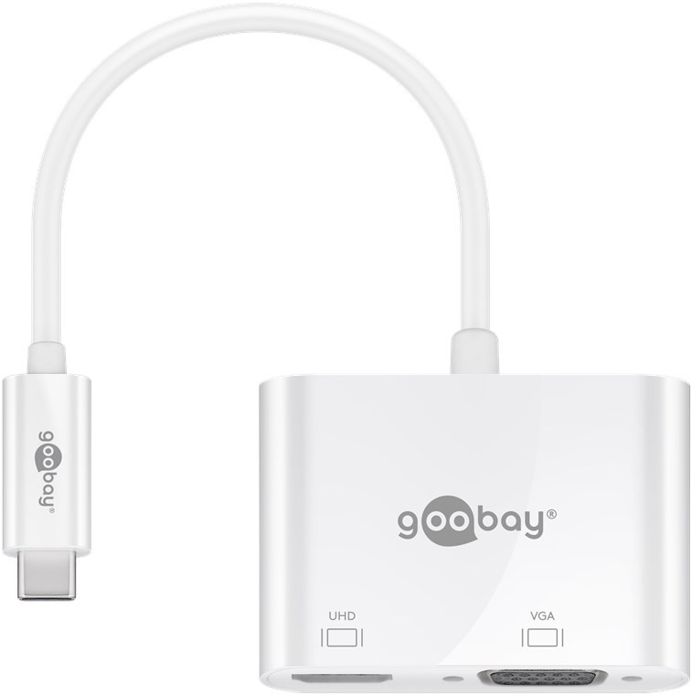 Goobay USB-C™ Multiport-Adapter HDMI™+VGA - erweitert ein USB-C™-Gerät um einen HDMI™- und einen VGA-Anschluss von Goobay