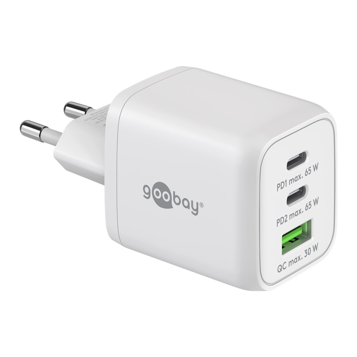 Goobay USB-C™ PD Multiport-Schnellladegerät Nano (65 W) weiß von Goobay