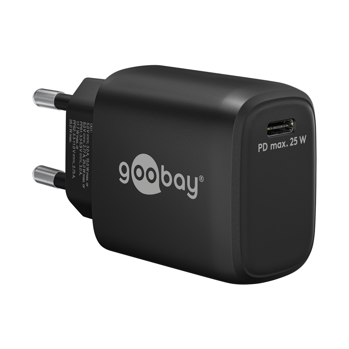 Goobay USB-C™ PD Schnellladegerät (25 W) schwarz von Goobay