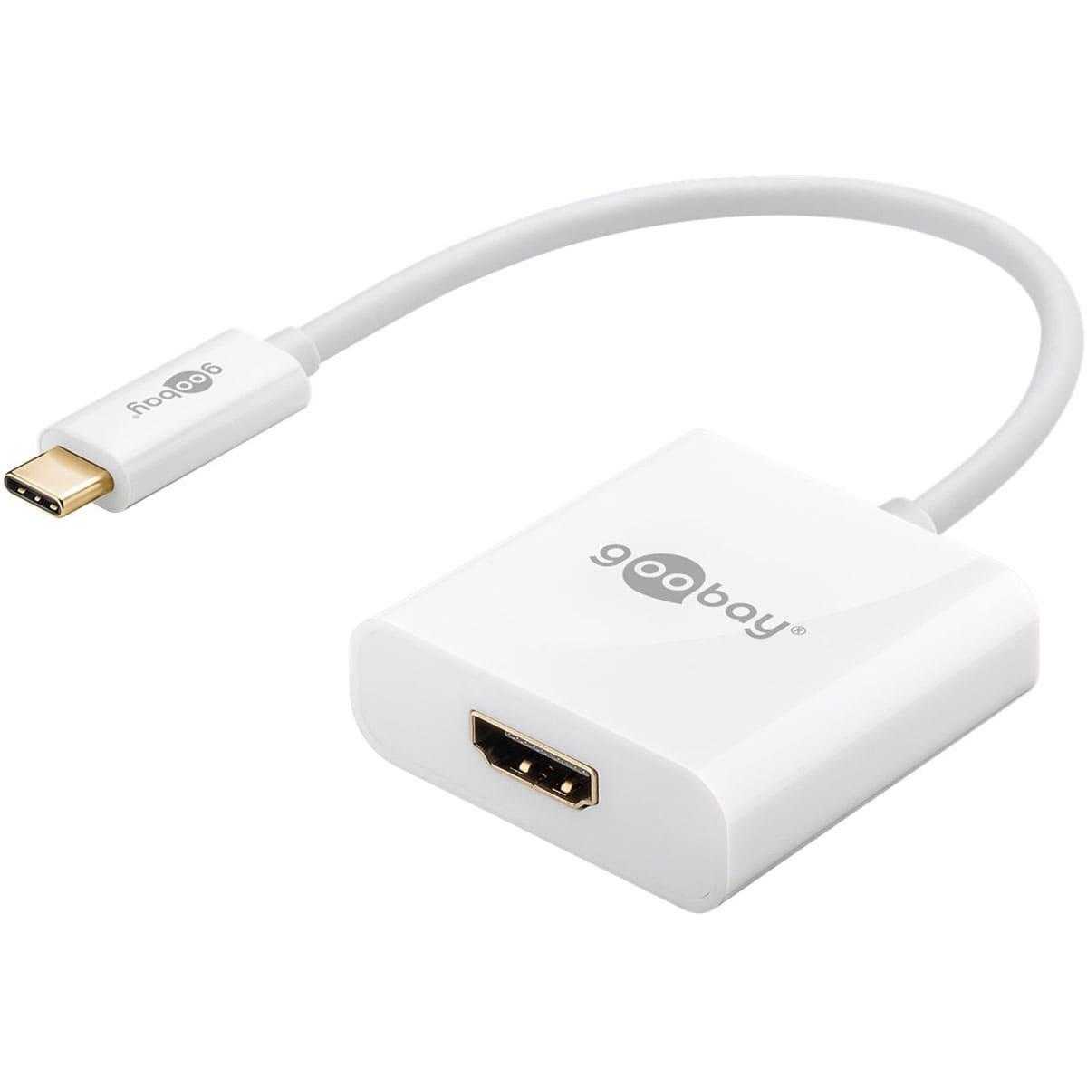 Goobay USB-C auf HDMI Adapter (USB-C-Stecker > HDMI-Buchse/Typ A 0.2m Weiß) von Goobay