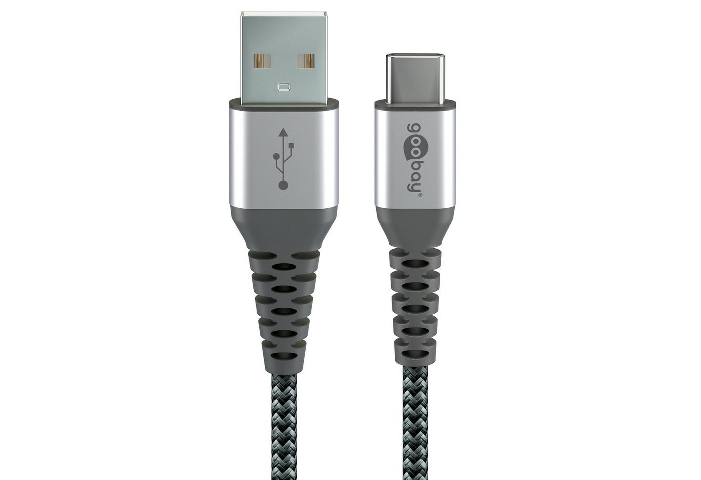 Goobay USB-C auf USB-A Kabel mit Textilmantel und Metallsteckern USB-Kabel, USB Typ A, USB-C (50 cm), 60W von Goobay