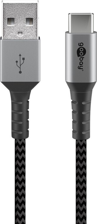 Goobay USB-C auf USB-A mit Metallsteckern, grau, 1m von Goobay