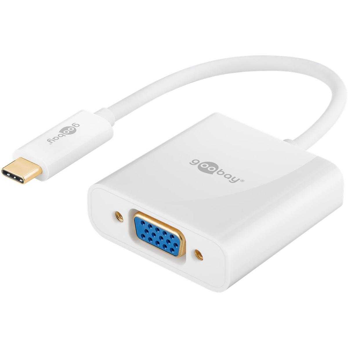 Goobay USB-C auf VGA Adapter (USB-C-Stecker > VGA-Buchse 15-polig 0.2m Weiß) von Goobay