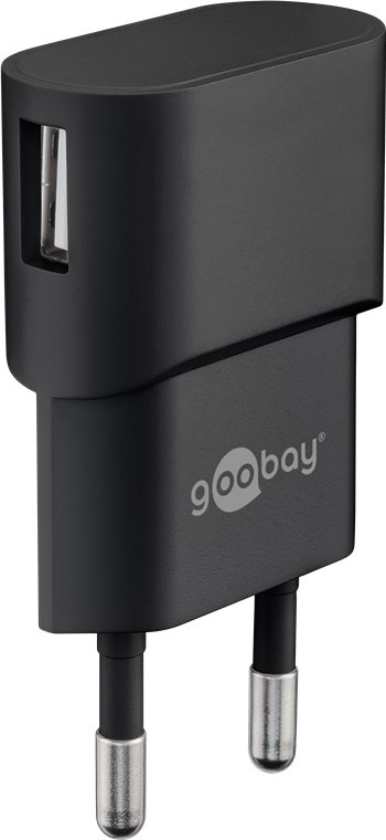 Goobay USB-Ladegerät (5W) schwarz - kompaktes USB-Netzteil mit 1xUSB Anschluss von Goobay