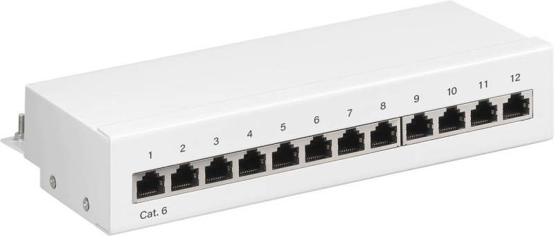 Goobay goobay CAT 6 Mini/Desktop Patch Panel 12 Port weiß (Bulk) Netzwerk-Patch-Panel von Goobay
