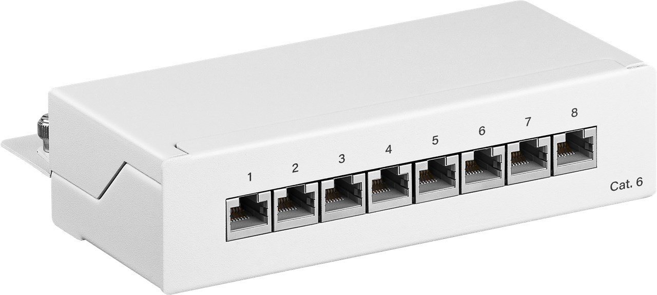 Goobay goobay CAT 6 Mini/Desktop Patch Panel 8 Port weiß (Bulk) Netzwerk-Patch-Panel von Goobay