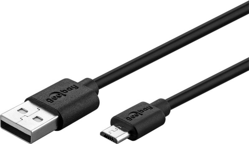 Goobay goobay Fast Charge Micro USB Schnellladekabel schwarz 1,0m USB-Kabel, (100 cm) von Goobay