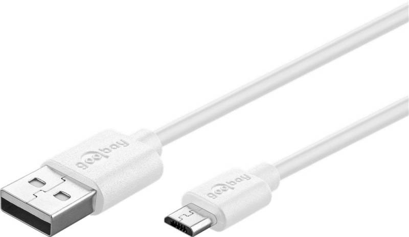 Goobay goobay Fast Charge Micro USB Schnellladekabel weiß 1,0m USB-Kabel, (100 cm) von Goobay