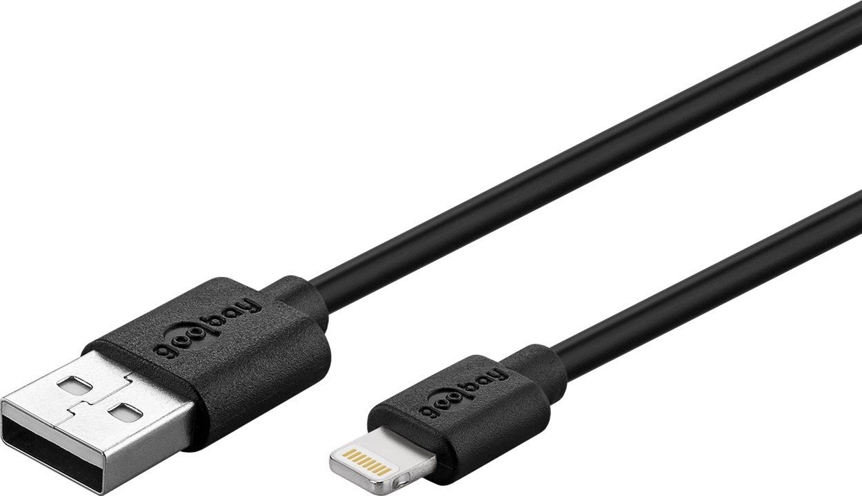 Goobay goobay Lightning USB Kabel (MFi) schwarz - Länge: 0,50m Lightningkabel, (50 cm) von Goobay