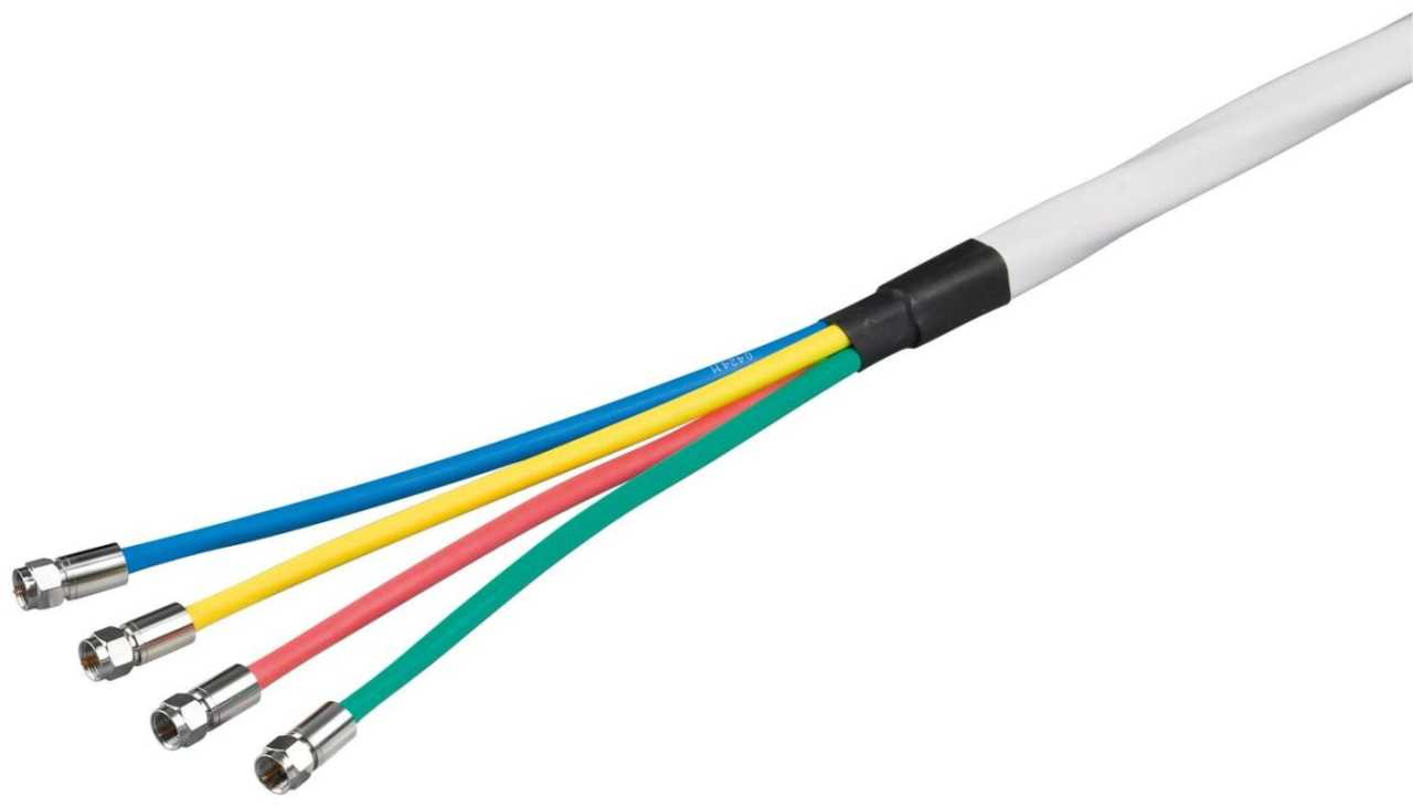 Koax Sat Kabel Quattro 4in1 80dB HQ 10 Meter inkl. F-Stecker Koax Sat Kabel Quattro 4in1 80dB HQ 10 Meter inkl. F-Stecker von Goobay