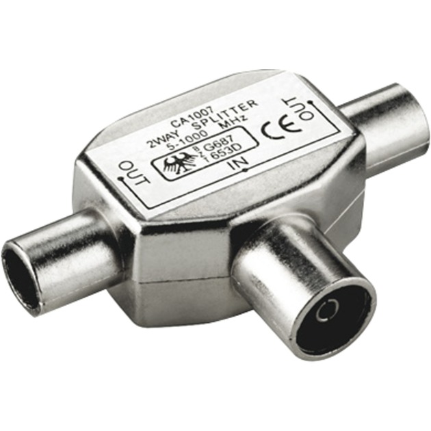 Koaxial-Verteiler 2x Stecker auf Kupplung, Kabel Koaxial-Verteiler 2x Stecker auf Kupplung, Kabel von Goobay