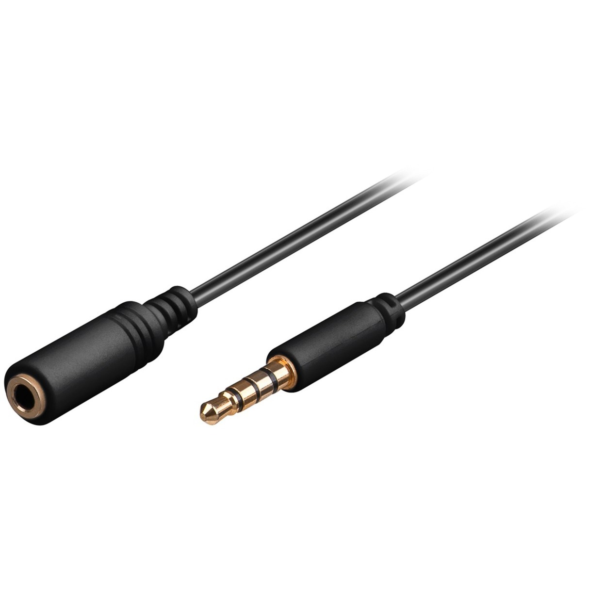 Kopfhörer- und Audio Verlängerungskabel AUX > 3,5mm 4 Pin slim von Goobay