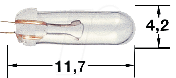 L 3201U - Subminiatur-Glühlampe, T1 1/4, 6,0 V, 0,24 W, weiß von Goobay