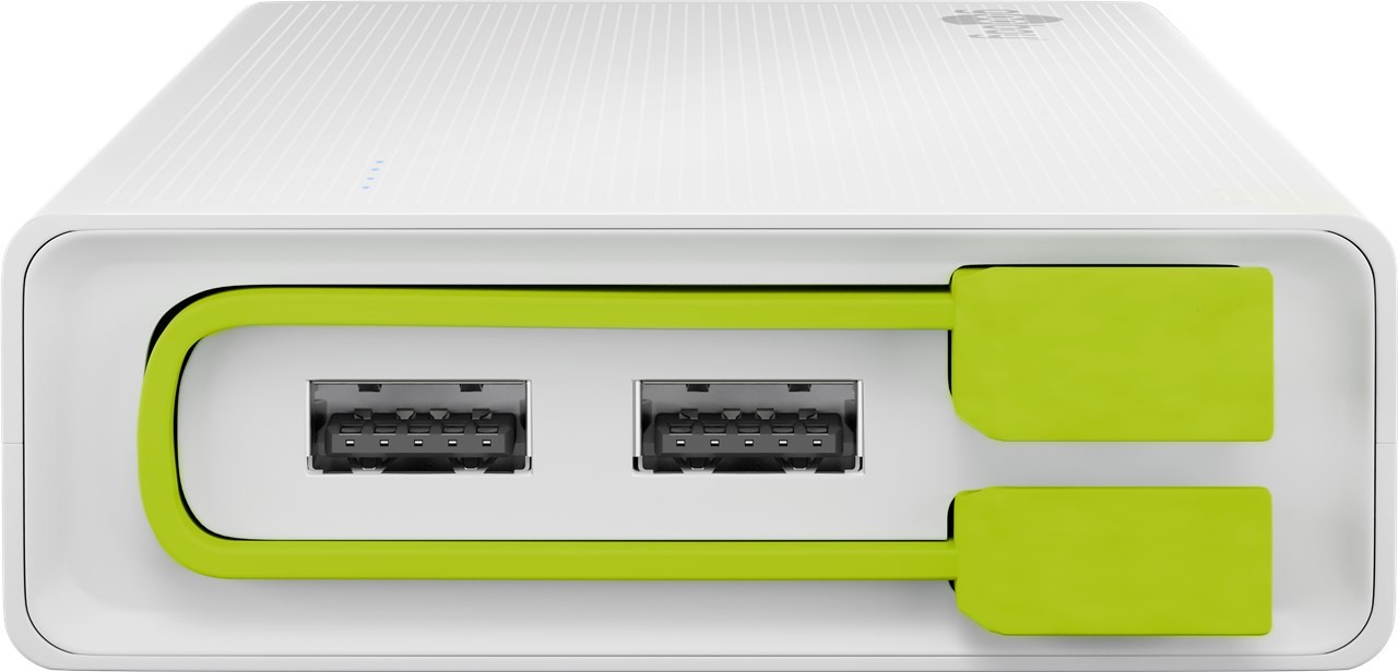 Powerbank 20.0 (20.000 mAh) kompakt und kraftvoll mit 20.000 mAh und integriertem Anschlusskabel von Goobay