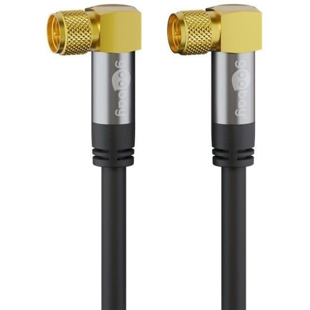 SAT-Antennenkabel (135dB typ), F-Stecker 90° > F-Stecker 90° von Goobay