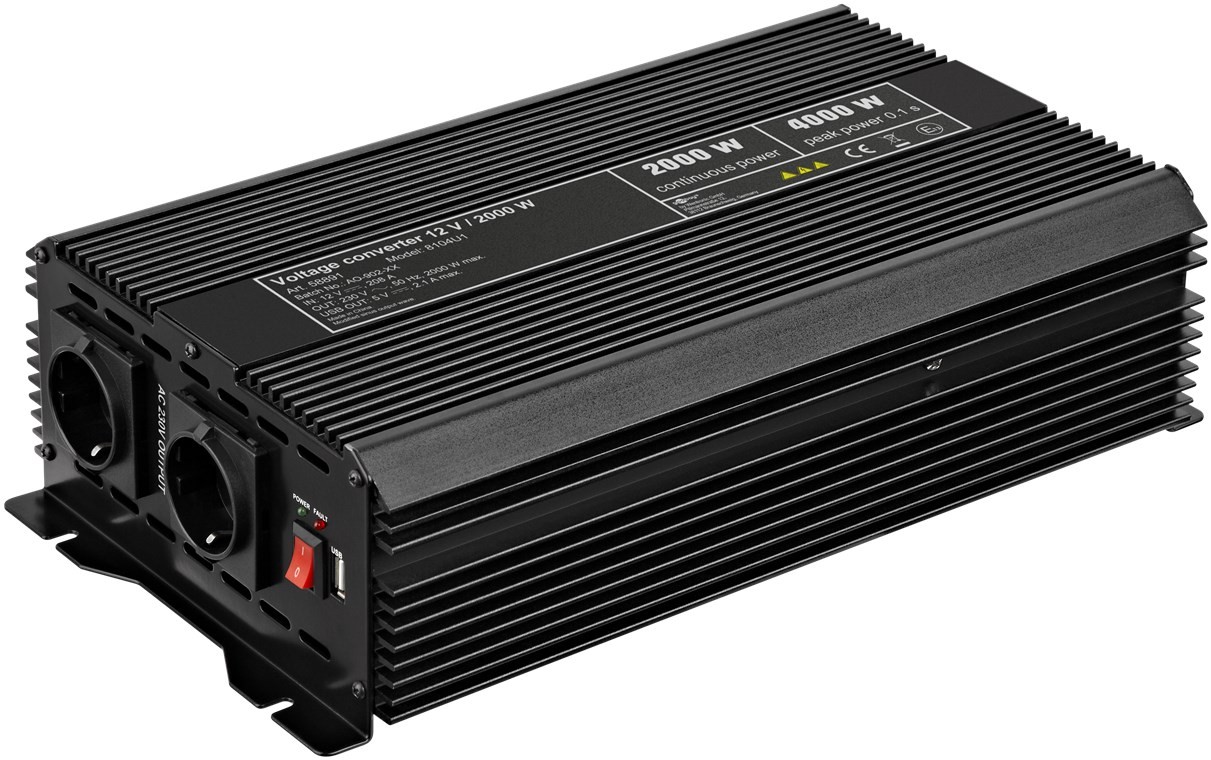 Spannungswandler 12V / 2000 W wandelt 12 V DC in 230 V AC um Spannungswandler 12V / 2000 W wandelt 12 V DC in 230 V AC um von Goobay