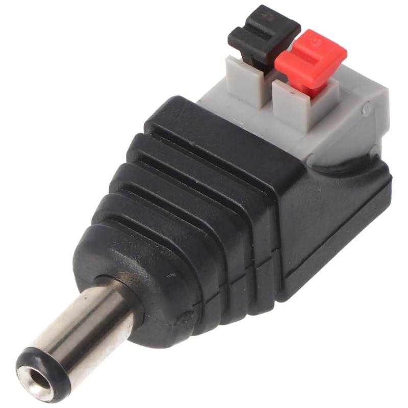 Terminal Block 2-pin auf DC-Stecker 5,50 x 2,10 mm mit Push-down-Klemmbefestigung von Goobay