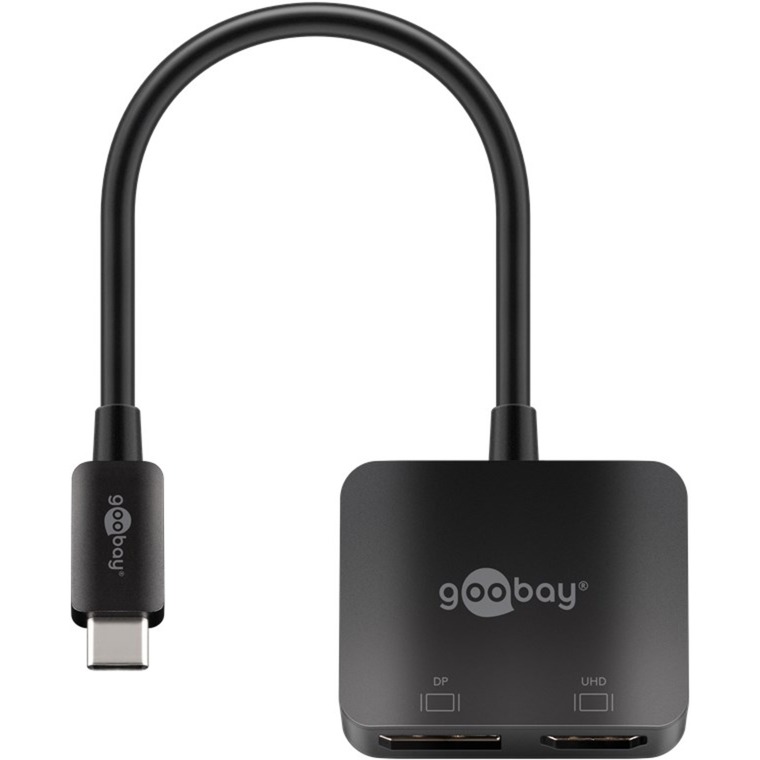 USB Adapter, USB-C Stecker > HDMI + DisplayPort Buchse von Goobay