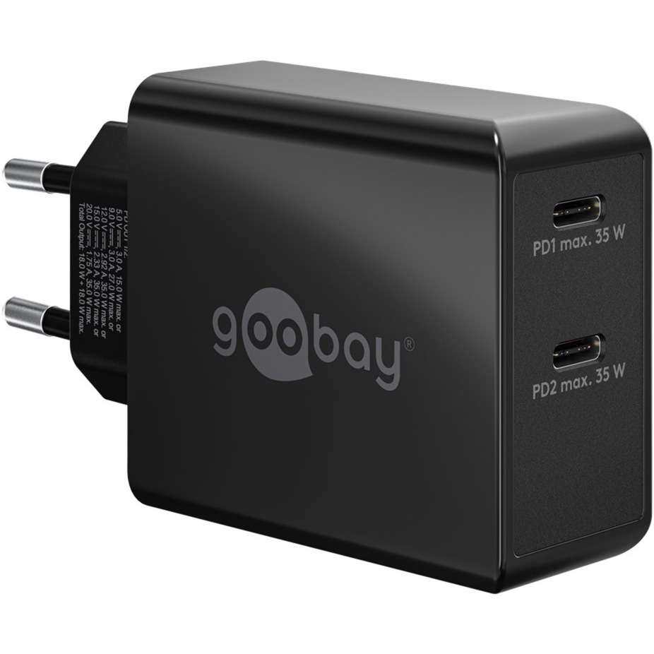 USB-C Dual-Schnellladegerät 36 Watt, PD USB-C Dual-Schnellladegerät 36 Watt, PD von Goobay