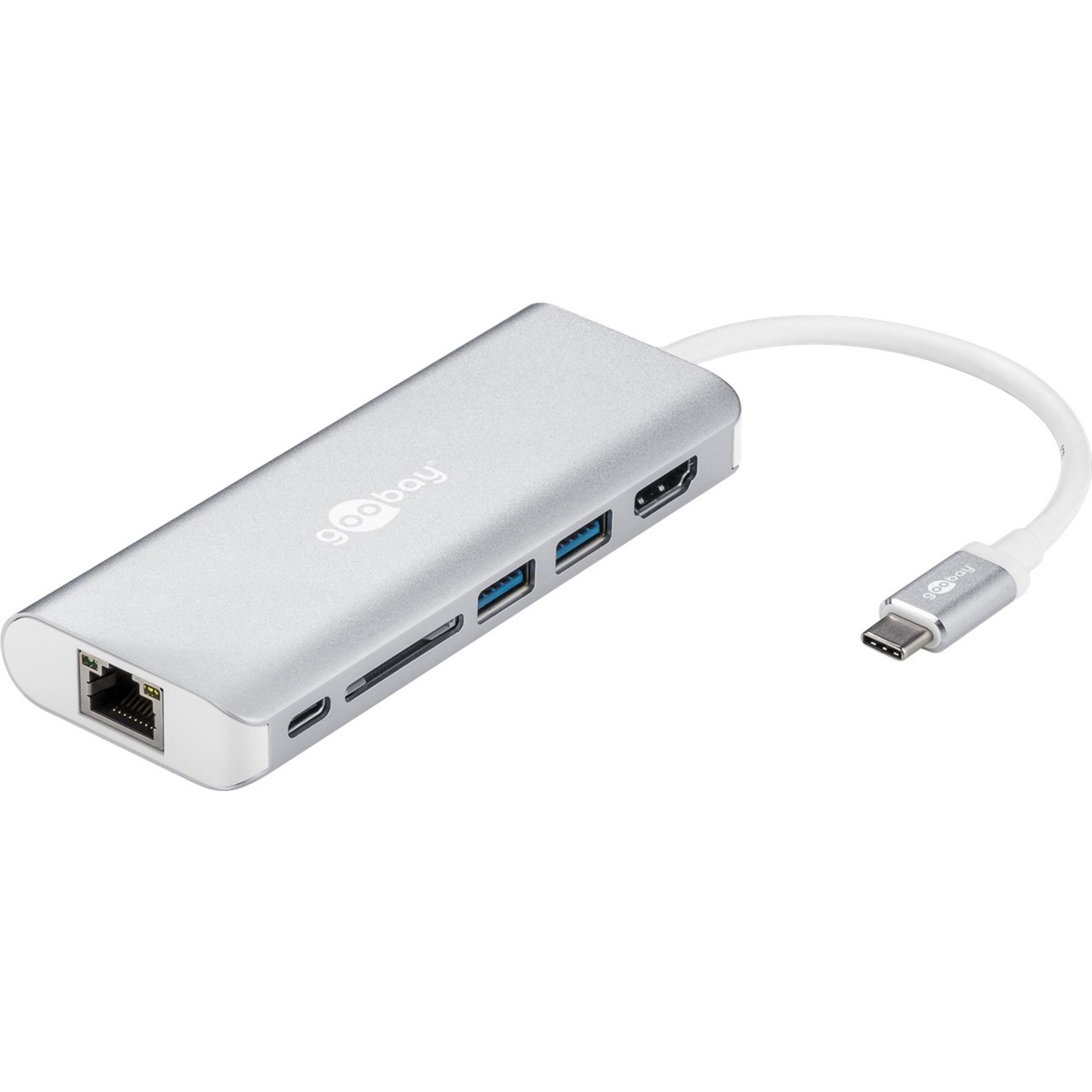 USB-C Multiport Adapter HDMI USB CR RJ45 PD von Goobay