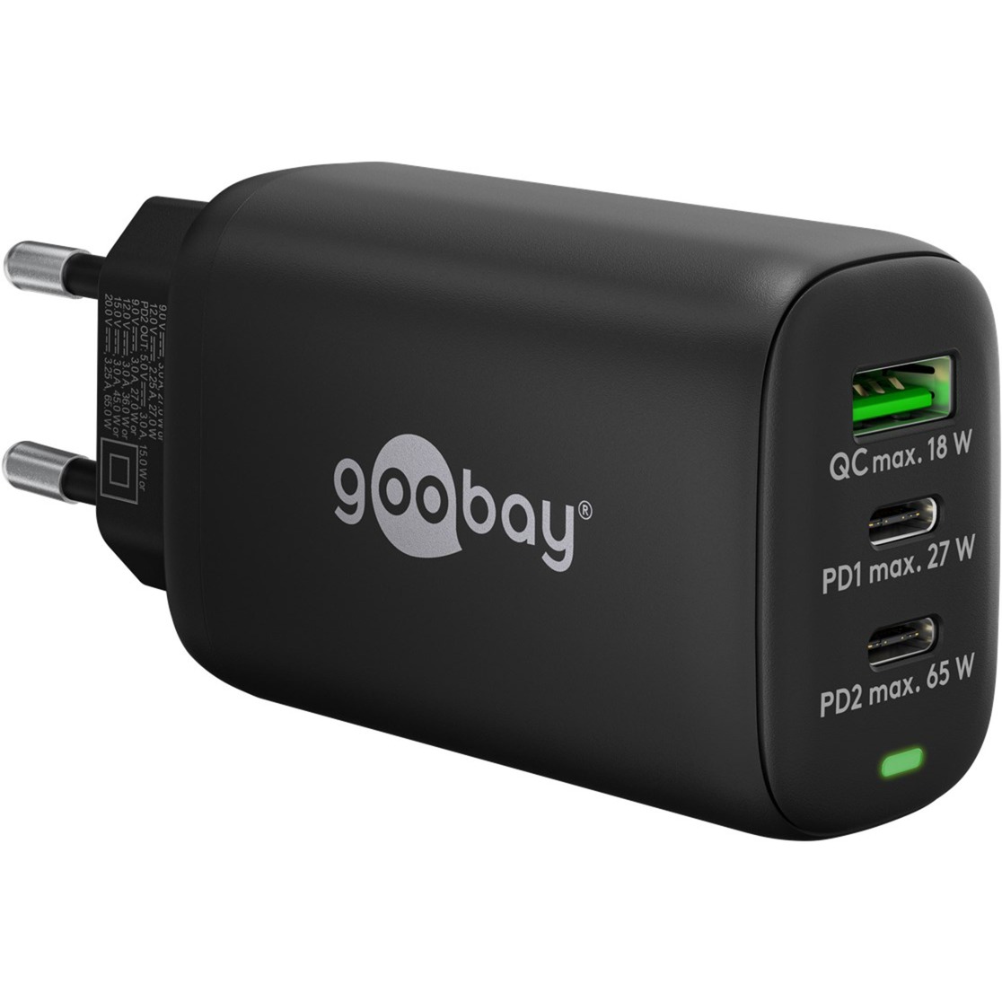 USB-C Multiport-Schnellladegerät, PD, GaN, 65 Watt von Goobay