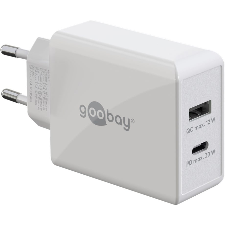 USB-C PD Dual-Schnellladegerät 30 Watt USB-C PD Dual-Schnellladegerät 30 Watt von Goobay