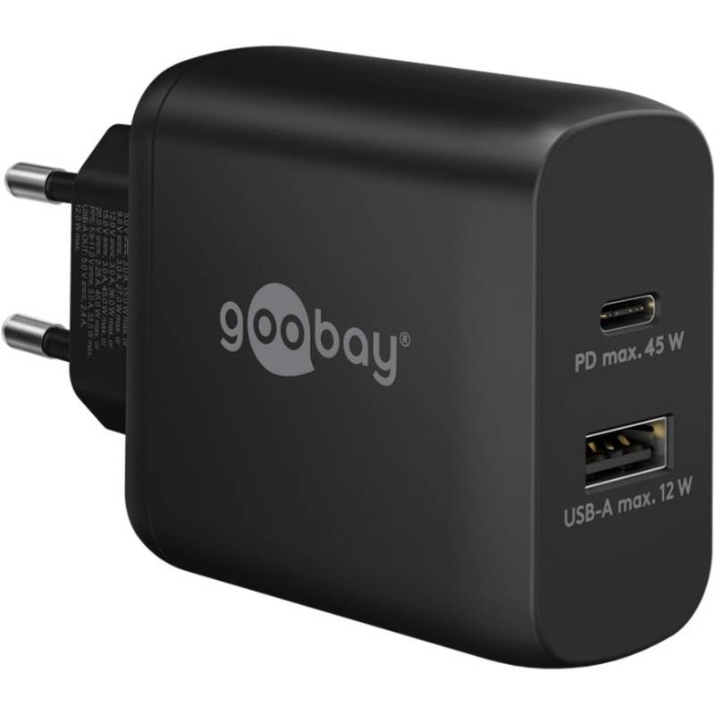 USB-C PD Dual-Schnellladegerät 45 Watt von Goobay