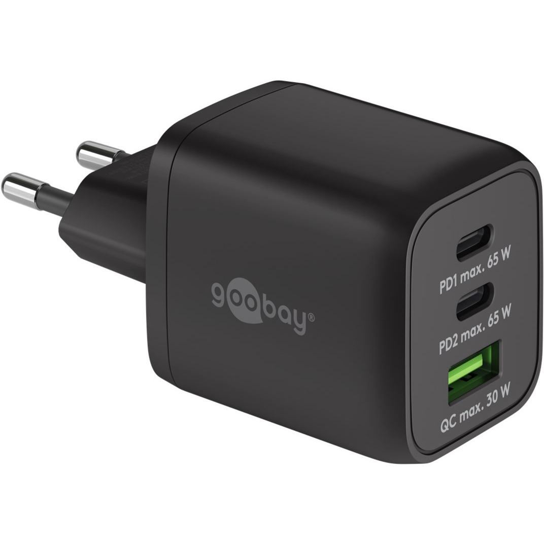 USB-C Schnellladegerät Nano, PD, GaN, 65 Watt, USB-C Textilkabel USB-C Schnellladegerät Nano, PD, GaN, 65 Watt, USB-C Textilkabel von Goobay