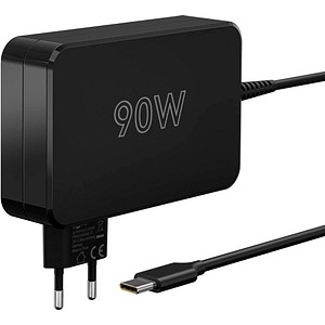 goobay Ladekabel mit Adapter schwarz, Kabellänge: 1,8 m, 90 Watt von Goobay