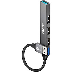 goobay USB-Hub Slim 4-fach grau von Goobay
