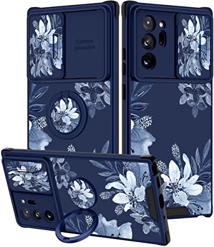 Goocrux (2-in-1 Schutzhülle für Samsung Galaxy Note 20 Ultra, Blumen, Frauen, Mädchen, mit Schiebekamera-Abdeckung + Ringhalter, modische blaue Hüllen für Note20 Ultra 5G 6.9 Zoll Goocrux (2-in-1 Schutzhülle für Samsung Galaxy Note 20 Ultra, Blumen, Frauen, Mädchen, mit Schiebekamera-Abdeckung + Ringhalter, modische blaue Hüllen für Note20 Ultra 5G 6.9 Zoll von Goocrux
