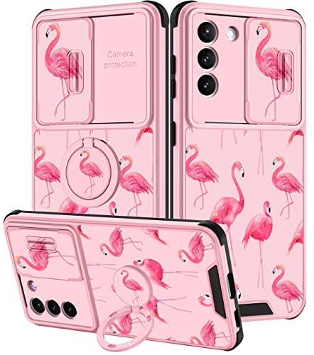 Goocrux (2-in-1 Schutzhülle für Samsung Galaxy S21, Flamingo, für Frauen und Mädchen, niedliche Handyhülle, rosa Flamingos, Vögel, Design mit Schiebe-Kamera-Abdeckung + Ringhalter, ästhetische Hüllen Goocrux (2-in-1 Schutzhülle für Samsung Galaxy S21, Flamingo, für Frauen und Mädchen, niedliche Handyhülle, rosa Flamingos, Vögel, Design mit Schiebe-Kamera-Abdeckung + Ringhalter, ästhetische Hüllen von Goocrux