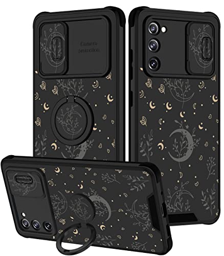 Goocrux (2in1 für Samsung Galaxy S20 FE 5G Hülle Mondpflanzen für Frauen Mädchen Niedliche Handyhülle Blume Herz Sterne Weltraum Design mit Slide Camera Cover+Ring Holder Fashion Black Cases für S20FE Goocrux (2in1 für Samsung Galaxy S20 FE 5G Hülle Mondpflanzen für Frauen Mädchen Niedliche Handyhülle Blume Herz Sterne Weltraum Design mit Slide Camera Cover+Ring Holder Fashion Black Cases für S20FE von Goocrux
