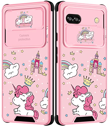 Goocrux Schutzhülle für Google Pixel 6A, Einhorn, für Mädchen und Frauen, Cartoon, niedlich, mädchenhaft, Kawaii-Rosa-Muster, einzigartiges Design, Teenager-Hüllen für Pixel 6A 5G, 15.5 cm (6.1 Zoll) von Goocrux