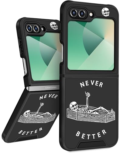 Goocrux Schutzhülle für Samsung Galaxy Z Flip 6 – niedliche Handy-Schutzhülle für Damen und Mädchen, hübsches Totenkopf-Skelett, einzigartiges, cooles Design mit Schiebe-Kamera-Abdeckung für Samsung Goocrux Schutzhülle für Samsung Galaxy Z Flip 6 – niedliche Handy-Schutzhülle für Damen und Mädchen, hübsches Totenkopf-Skelett, einzigartiges, cooles Design mit Schiebe-Kamera-Abdeckung für Samsung von Goocrux
