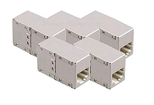 5x Cat.6 Netzwerk Internet Kabel LAN Verbinder Adapter Kupplung geschirmt RJ45 BU/BU Metall Würfel von Good Connections