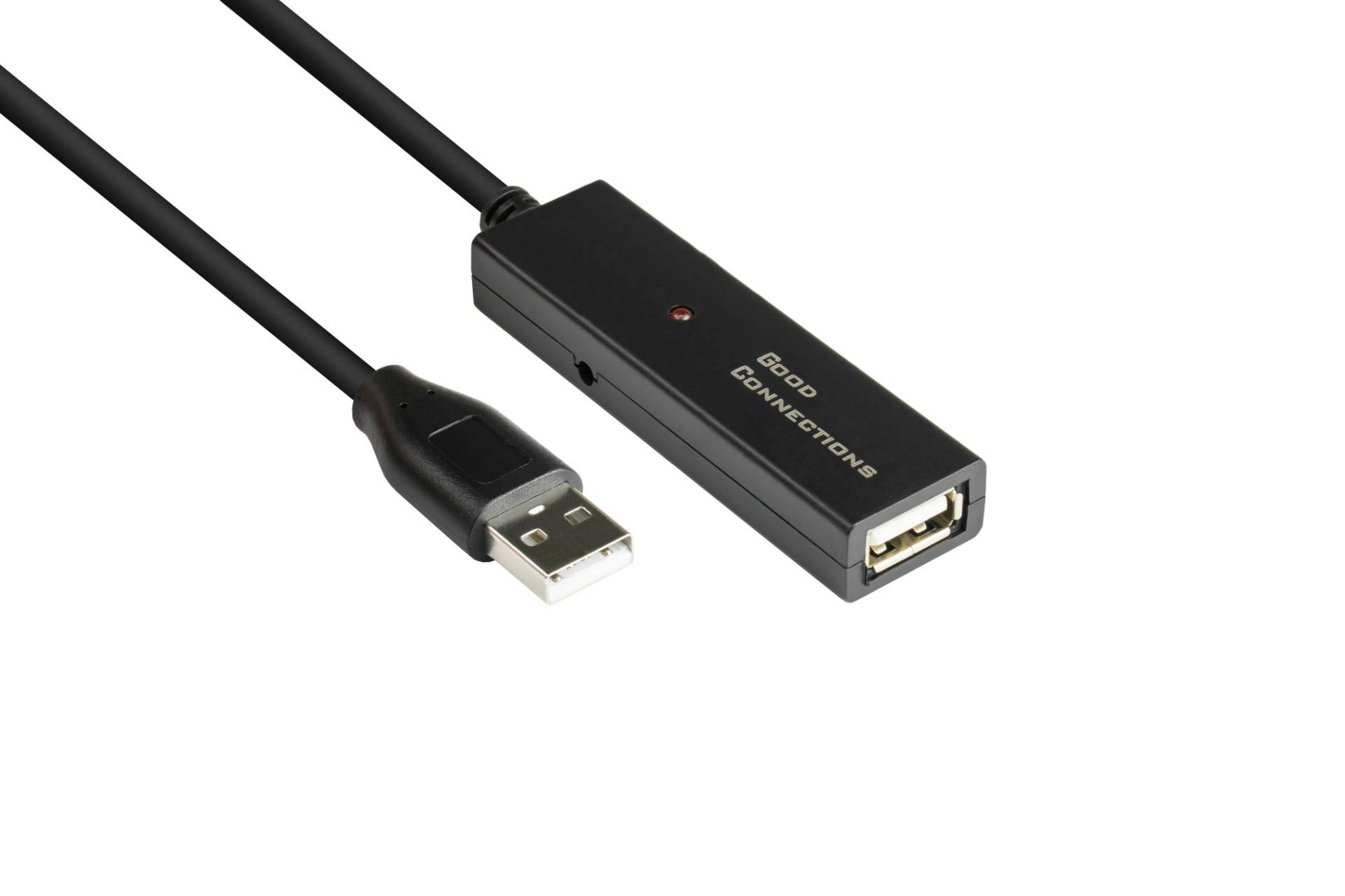 AKTIVES Verlängerungskabel USB 2.0, Stecker A an Buchse A, CU, schwarz, 5m AKTIVES Verlängerungskabel USB 2.0, Stecker A an Buchse A, CU, schwarz, 5m von Good Connections