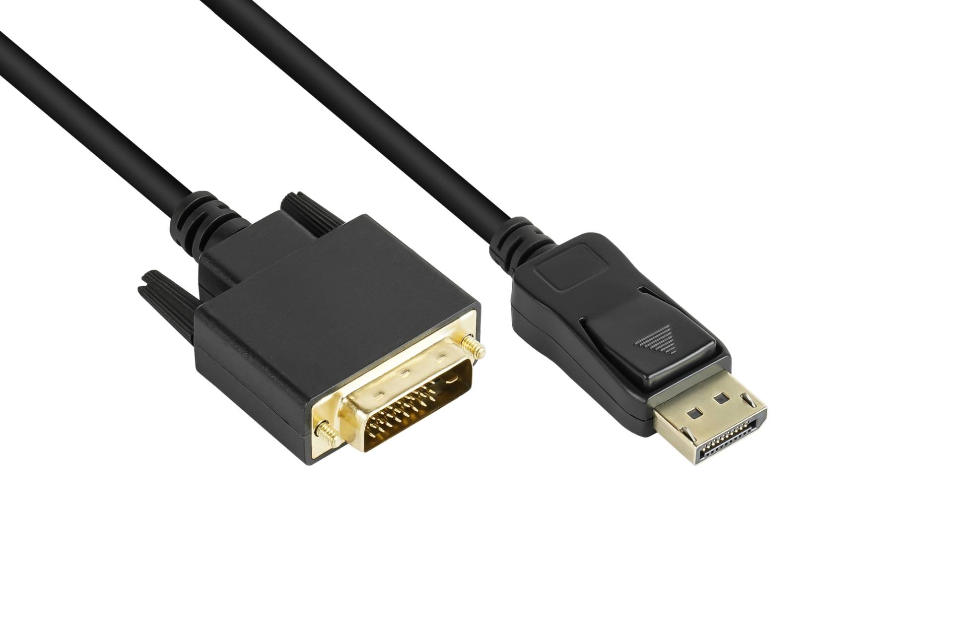 Anschlusskabel DisplayPort an DVI-D 24+1 Stecker, Full HD, CU, schwarz, 1,8m Anschlusskabel DisplayPort an DVI-D 24+1 Stecker, Full HD, CU, schwarz, 1,8m von Good Connections
